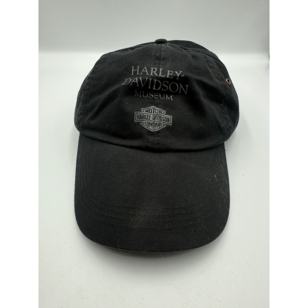 Vintage Harley Davidson Museum Black Cotton Adjustable Baseball Capβ Hat Mens